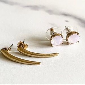 Gold dagger and pink studs